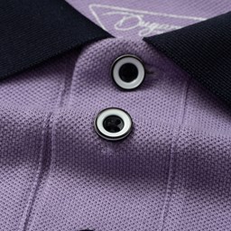 233PLS21055-T-30-TÍM CÀ-XL-2 Ảnh của Áo polo nam Dugarco phối vai viền tay - 233PLS21055